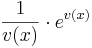  \frac{1}{v´(x)} \cdot e^{v(x)} 