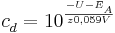 c_{d}^{ }=10^{\frac{-U-E_{A}^{ }}{z 0,059V}}