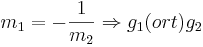 m_1=-\frac{1}{m_2}\Rightarrow g_1 (ort) g_2